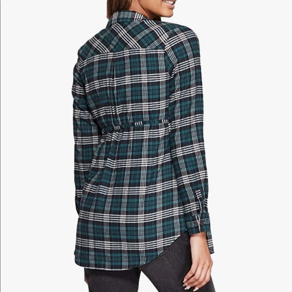 NWT Isabel Maternity by Ingrid & Isabel Long Sleeve Plaid Flannel Popover Tunic - Picture 2 of 4
